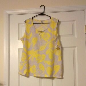 Floral Yellow and Gray Women's Top